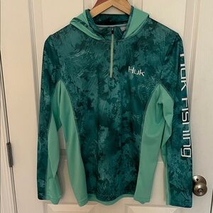 Huk Teal Performance Fishing Hoodie
